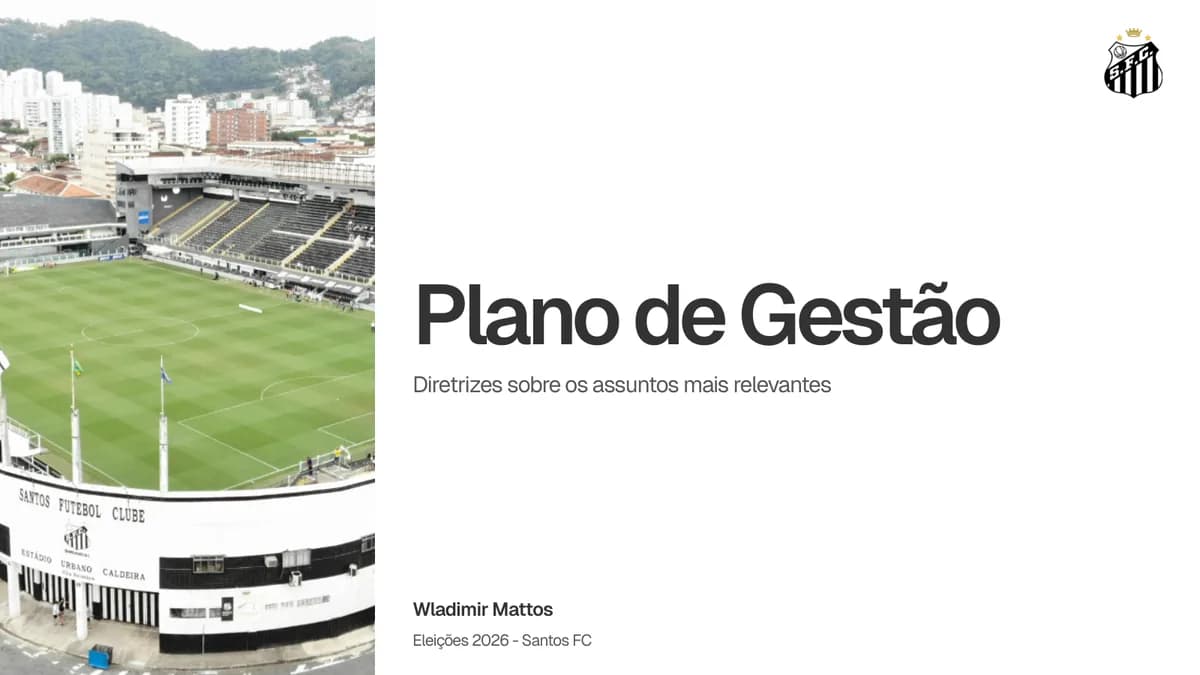 Capa do Plano de Gestão de Wladimir Mattos